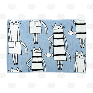 Serviette de gazeR CAT IN NY couleur B(bleu)