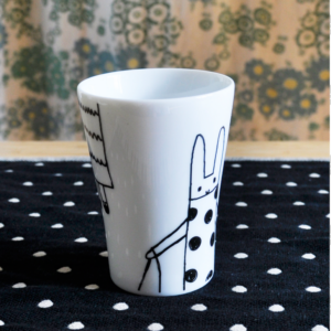 Tasse sans poignée BUNNY IN PARIS couleur W(blanc)